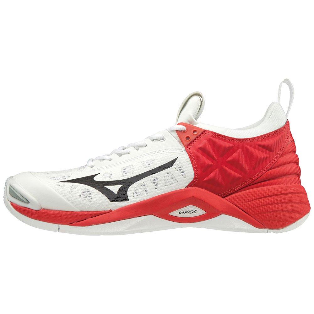 Men's Mizuno Volleyball Shoes White/Black/Red WAVE MOMENTUM Shoes - V1GA191208